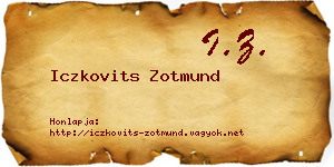 Iczkovits Zotmund névjegykártya